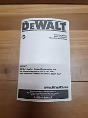 DCS367 Dewalt 20V Max* Cordless Compact Reciprocating Saw Manual Only