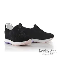 在飛比找momo購物網優惠-【Keeley Ann】羊皮透氣內增高休閒鞋(黑色37682