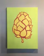 “Agnis” Original Acrylic Painting hops on Canvas Pop Art 16”x 12”