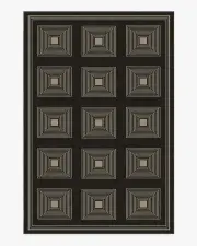 200' x 290' | Machine Washable Runner Rug | Kid & Pet Friendly | Indoor Rug | Jonathan Adler Matrix Black & Ivory Rug | Ruggable