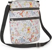 [Disney] Crossbody Bag Mickey Minnie Winnie the Pooh All Over Print Passport Travel