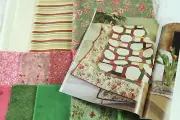 Round the Twist Chain quilt kit 56 x 68 Pink Green Floral Fabrics Spring Print