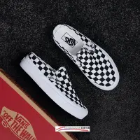 在飛比找Yahoo!奇摩拍賣優惠-免運 Vans Slip-On 黑 白 棋盤 半 拖鞋 懶人