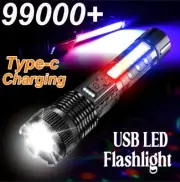 Super Bright LED Flashlight Recharging Tactical Torch Waterproof Zoomable Lamp