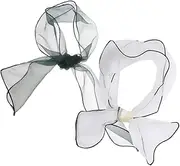 [TENDYCOCO] Organza Scarf Polyester Scarf Bandana Sheer Chiffon Scarf Chiffon Bandana Scarf Shawls Scarves for Women Dressy Square Dance Scarves Fashion Kerchief Rhythm Scarf Black