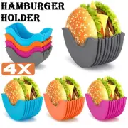 Burger Holder Case Silicone Hamburger Holder Reusable Adjustable Easy To Clean