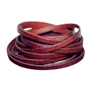 3mm Flat Genuine Leather Cord, Strip Cord Braiding String Tan for 5.5 Yards