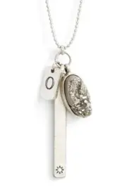 Nordstrom Treasure and Bond Metallic Druzy Initial Cluster Pendant O Necklace