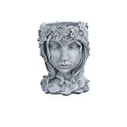 Resin Goddess Head Statue Plant Planter Flower Succulent Pot Vase Home Decor