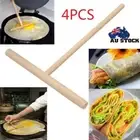 4X DIY Kitchen Tool Wood Spreader Stick Rake Crepe Maker Pancake Pita Batter