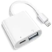 [Apple MFi Certified] Lightning to USB Camera Adapter with Charging Port