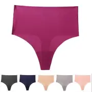 Women's High Waisted Plus Size Seamless Thongs Sexy Underwear G String Panties