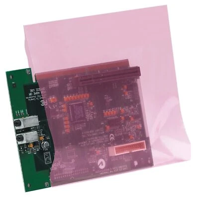 1000 Pack Flat Anti-static Bags 10" x 16" 2 Mil Large Pink Poly Bag Open Ended