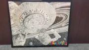 Original Hand Drawn Signed Print, Star Trek Enterprise 22x28 with Frame
