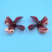 QONXIX 4-Blade Propeller Fully Submerged Paddle Left Right Propeller, for Brushed Jet Boat 4-Blade 60mm Propeller RC Boat Propellers (Color : A Pair)