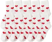 [Jaksairos] Fuzzy Slipper Socks For Women 5/10 Packs Coral Fleece Cute Love Non-Slip Floor Socks Thickened High Leg Sleep Socks