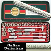 MINIMAX 31 Piece 1/2” Square Drive Ratchet & Metric Socket Set Made in Japan