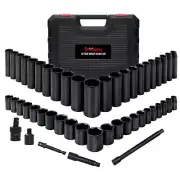 BeHappy 3/8 Drive Impact Socket Set, 49Pcs Socket Set, Impact Socket Set incl...