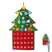 Christmas Tree Fabric Advent Calendar DIY Felt Christmas Tree Wall Hanging Detachable Ornaments Xmas Countdown Calendar