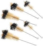 Ipetboom 6Pcs Flask Cleaning Brush with Iron Handle Durable Pig Hair Bristle Lab Cleaning Brushes for Chemical Glassware Surface Cleaning Tools for Laboratories