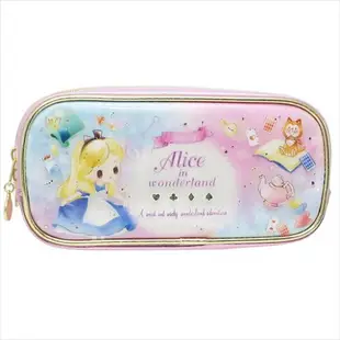 大賀屋 日貨 愛麗絲 化妝包 筆盒 鉛筆盒 筆袋 收納包 公主 迪士尼 Alice 夢遊仙境 正版 J01180184