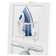 ORLESS Over The Door/Wall Mount Ironing Board Hanger, Laundry Room Iron Cream