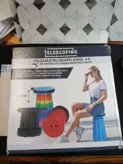 Telecoping Collapsible Stool for Adults Portable Retractable Folding Carry