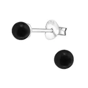 Silver Pearl Stud Earrings