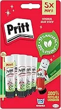 Pritt Glue Stick, Safe & Child-Friendly Craft Glue for Arts & Crafts Activities, Strong-Hold Adhesive for School & Office Supplies, 5x11g Pritt Stick