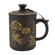 Koi Fish Clay Mug W/Strainer