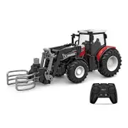 RC Farm Car Tractors Trailer 2.4G Radio Controlled Cars Farming Simulator Truck Miniature Farmer Animal Model Toys Children Boy Model 3