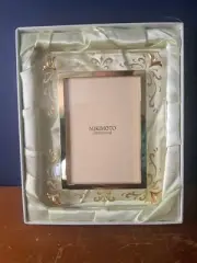 Mikimoto Picture Frame with Original Box, Real Pearl and Lucite Picture Frame