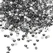 uxcell 2880Pcs SS10 Round Flatback Rhinestones, 2.7-2.9mm Flat Back Crystal Glass Gems Diamonds for DIY Crafts Clothes Shoes Nail Art Decoration, Gray Black