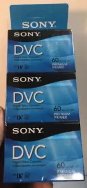 New Sony 3 Pack DVC Digital Video Cassette Tape Mini DV 60 Minutes DVM60PRR USA
