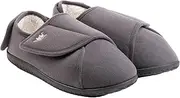 [EUROPEAN SOFTEST] Women's Wide, Extra Wide 80-D Memory Foam Diabetic Slipper with Adjustable Closures, Wide Extra Wide Width Warm Plush Fleece Arthritis Edema Swollen Diabetic House Shoes Machine