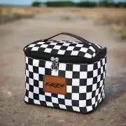 Personalized Checker Cosmetics Makeup Bag