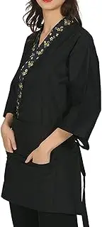[KGVSLIXYT] Sushi Chef Coat, Sushi Chef Jacket Japanese Kimono Stand-Up Collar Workwear Unisex Black S-XXL(S-Small)