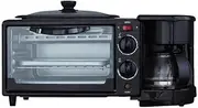 3-in-1 Breakfast Machine, 1100W Toastie Maker with 100-230° Temperature Control & 30min Timing, Household Oven, Sandwich Maker for Home, Office, Dormitory, Apartment