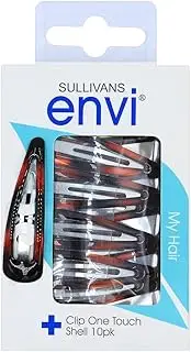 Sullivans Envi One Touch Hair Clip 10 Pieces, Shell