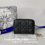 DIOR迪奧LADY DIOR VOYAGEUR零錢包 拉鏈錢包 女生短夾 皮夾