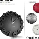 【買大送小】MEIDI-CLOCK 簡約靜音時鐘/掛鐘/壁鐘 三維立體數字-含發票☆匠子工坊☆【UC0002】 -含發票