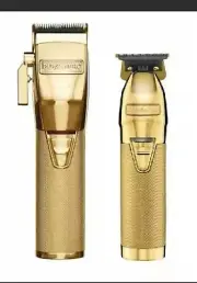 Babyliss Pro GOLD FX FX870G Clipper & FX787G-DB DLC Gold Skeleton Trimmer Combo