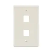 White 2-Port (Dual Port) Wall Plate For RJ45 RJ11 RJ12 Keystone Network Jack,