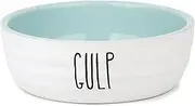 Barkley & Bella Dog Bowl Ceramic Gulp Small, White&Blue - Dog Bowl, Handcrafted, Durable, Dishwasher-Safe, Heavyweight Stability