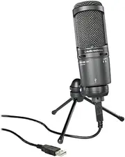 Audio-Technica AT2020USB+ Cardioid Condenser USB Microphone, With Built-In Headphone Jack & Volume Control, Perfect for Content Creators (Black)
