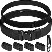 [VISMIX] Nylon Duty Belt 2" Hook Lining Outer Belt with Loop Inner Belt, Police Duty Belt with Key Holder and Belt Keepers