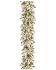 National Tree Company 9Ft Snowy Sheffield Spruce Garland With Twinkly Led Lights