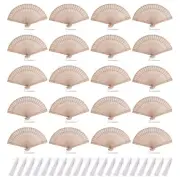 20 Sets Favors Wooden Fan with Gift Bags and Thank You Tag and Tassels Q3K15936