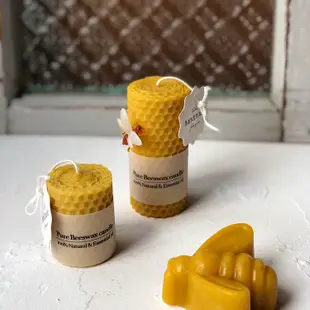 【一隅拾光】天然台灣香杉蜂巢捲蠟燭 Beeswax candle_大(高10公分)