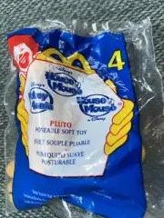 2001 Pluto McDonald's Happy Meal Toy #4 Poseable Soft Toy Sealed NIP